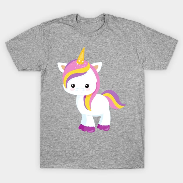 Cute Unicorn, Little Unicorn, Kawaii Unicorn T-Shirt by Jelena Dunčević